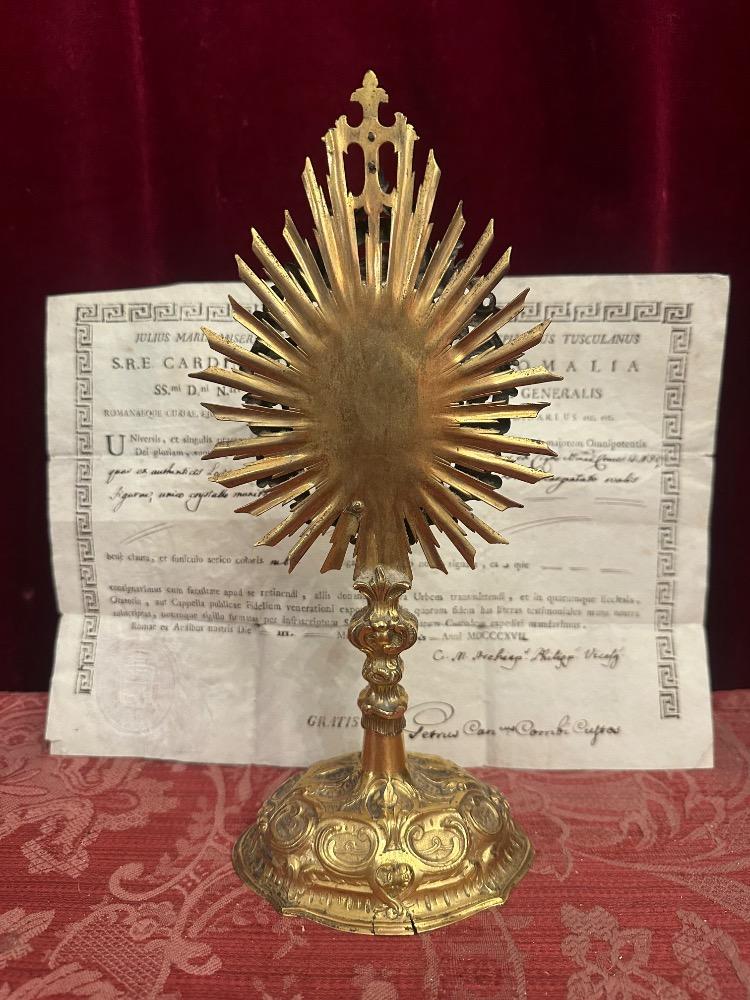 1 Baroque - Style Reliquary - Relic True Cross Expected Wit Document