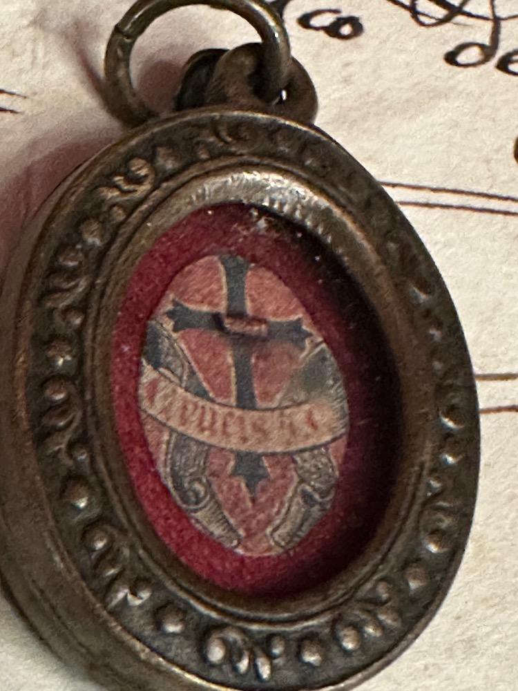 1 Baroque - Style Reliquary - Relic True Cross With Document