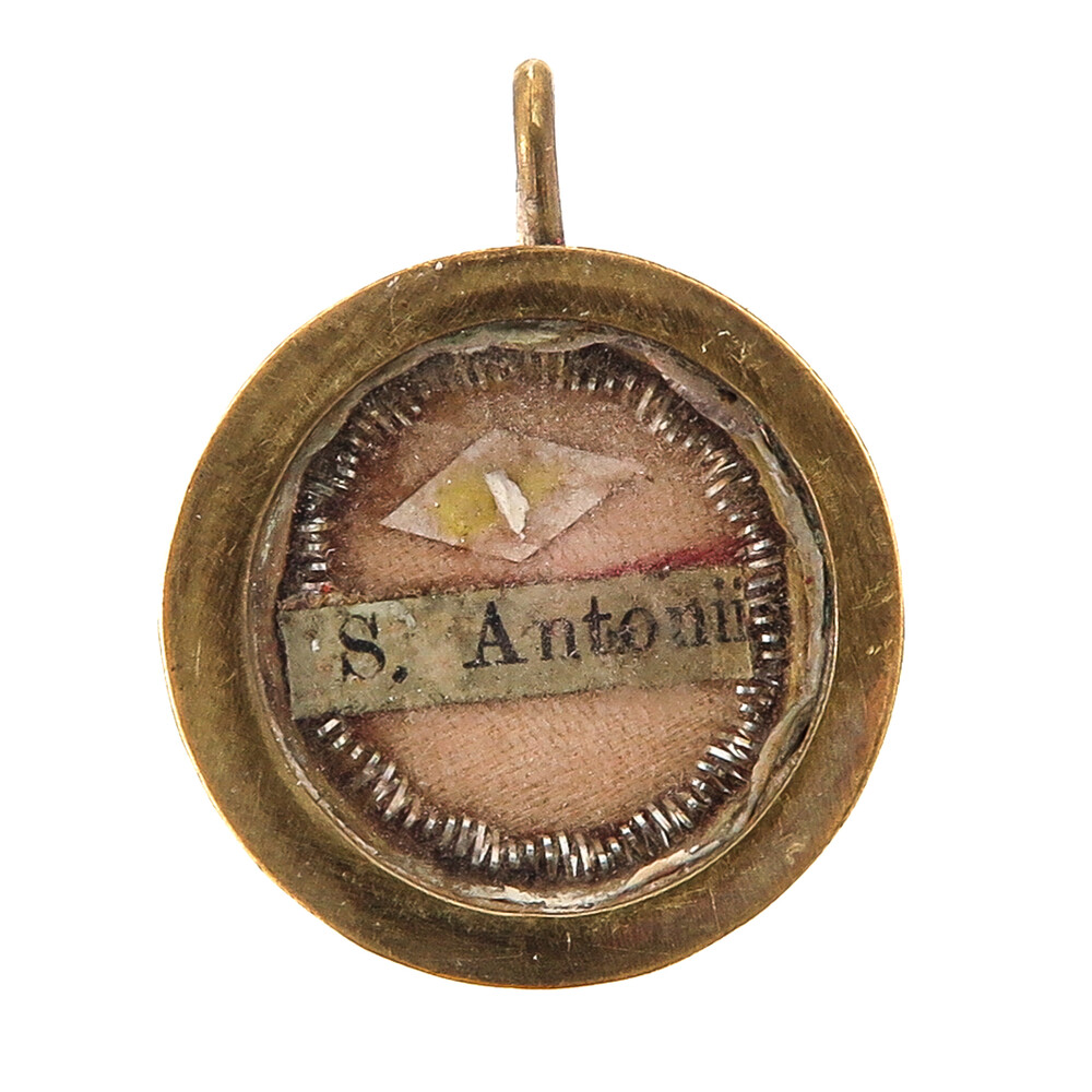 1  First - Class Reliquary - Relic Ex Ossibus St. Anthony Van Padua With Original Document