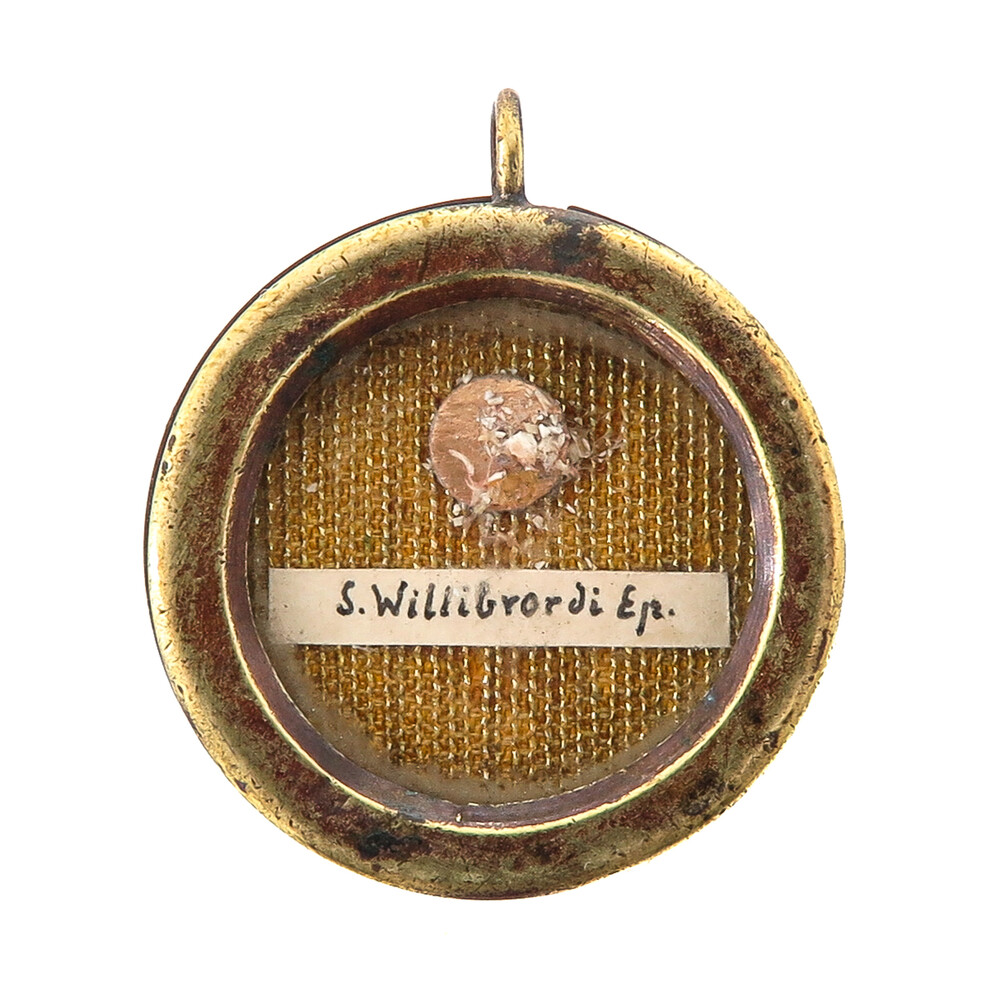1  First - Class Reliquary - Relic Ex Ossibus St. Willibrordus With Original Document