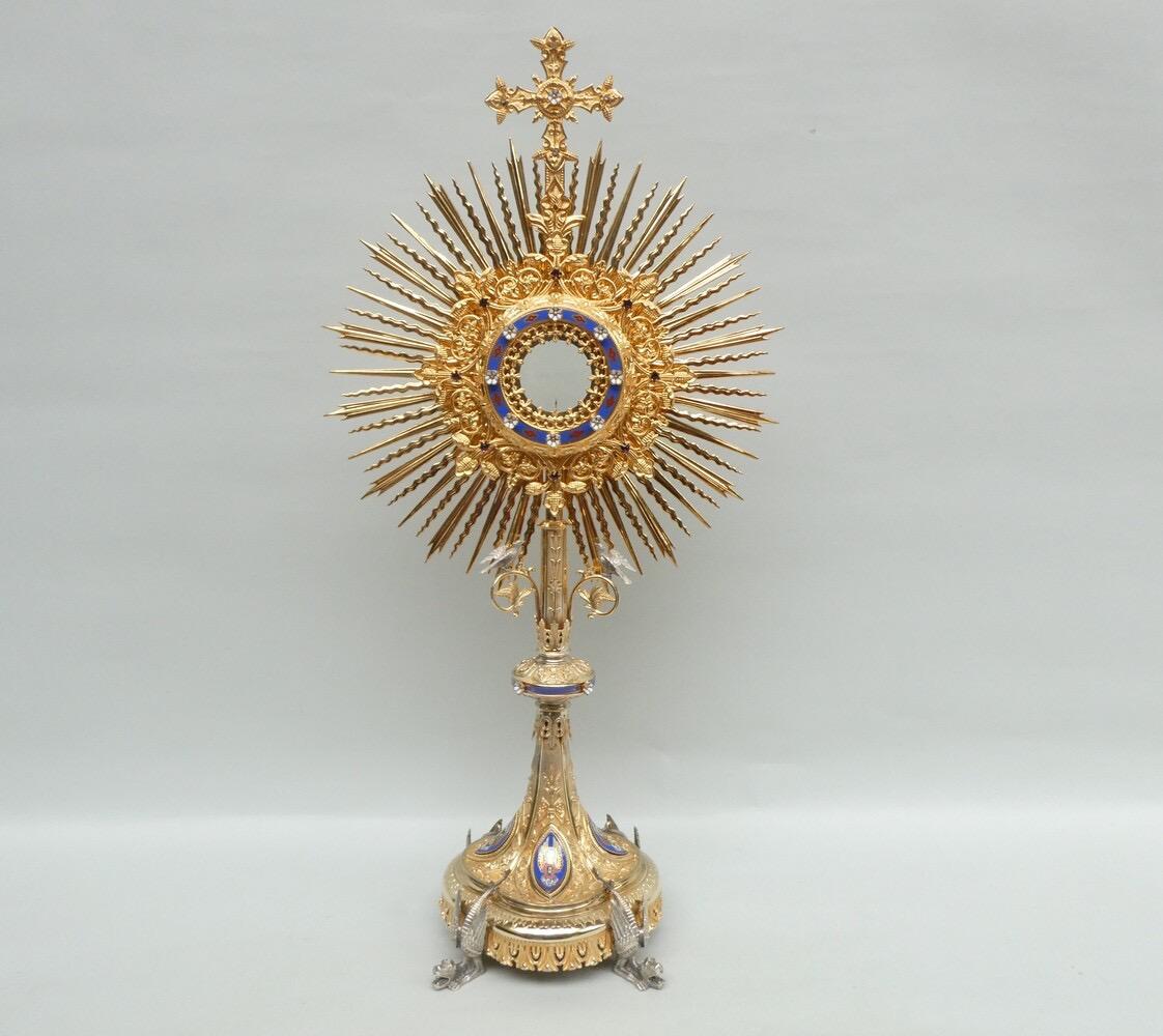 1 Gothic - Style Exceptional Monstrance With Original Lunula