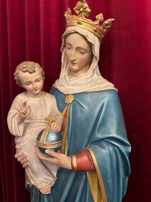 1 Gothic - style St. Mary With Child Statue