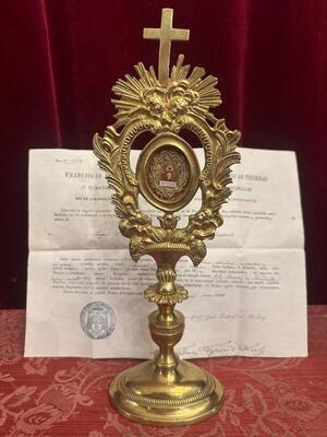 1  Reliquary - Relic True Cross With Document