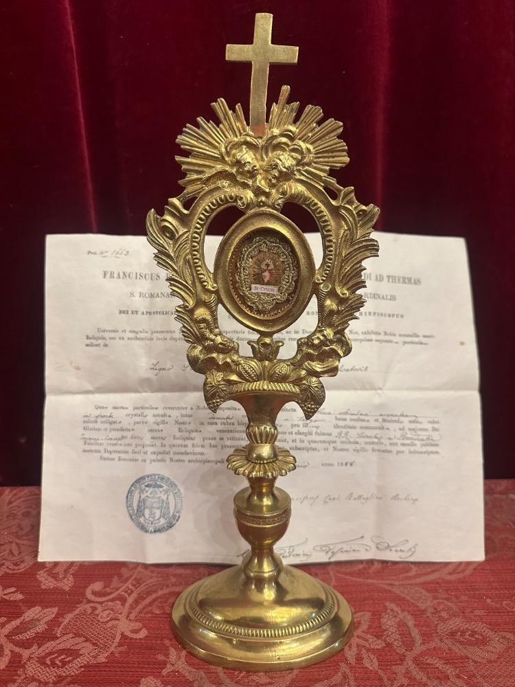 1  Reliquary - Relic True Cross With Document