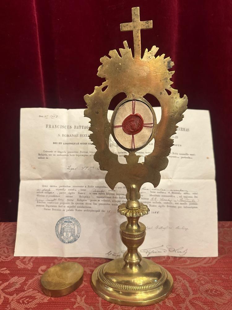 1  Reliquary - Relic True Cross With Document