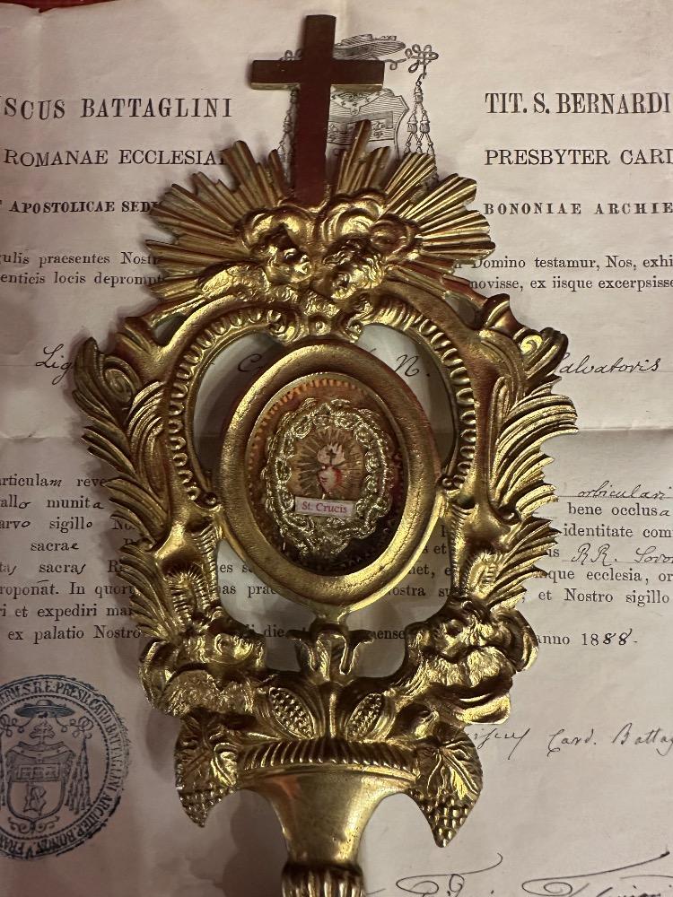 1  Reliquary - Relic True Cross With Document