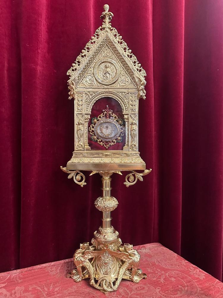 1 Romanesque - Style Exceptional Reliquary Relic Of The True Cross
