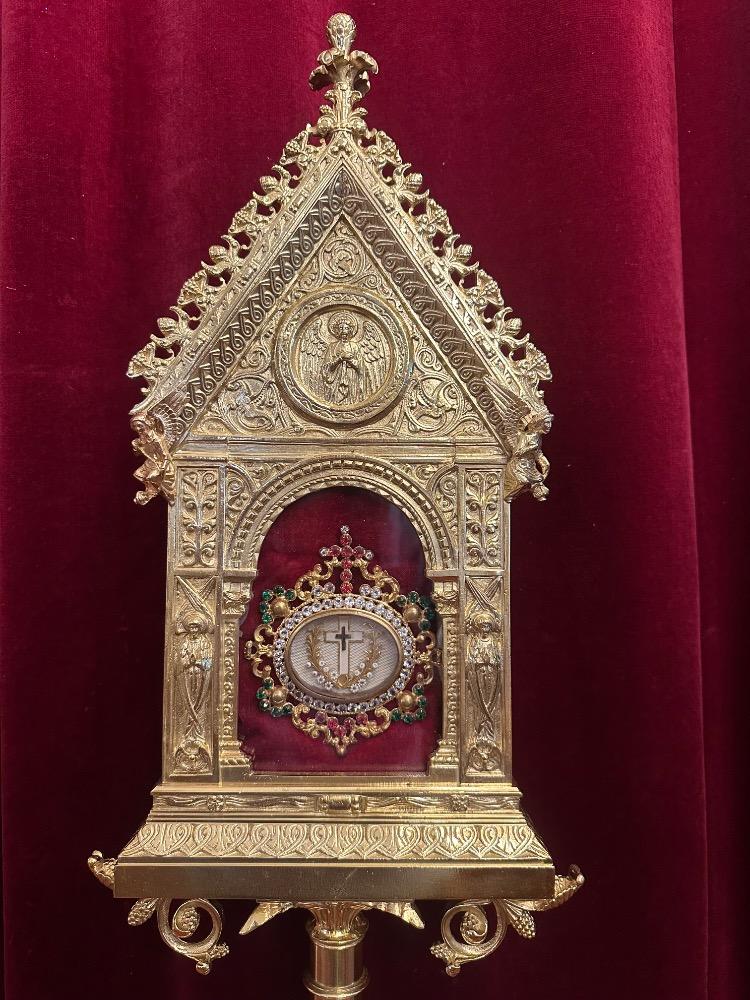 1 Romanesque - Style Exceptional Reliquary Relic Of The True Cross