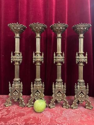 4 Gothic - style Matching Candle Sticks Height Without Pin.