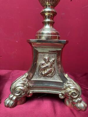 6 Gothic - style Matching Candle Sticks Height Without Pin. Altar - Set