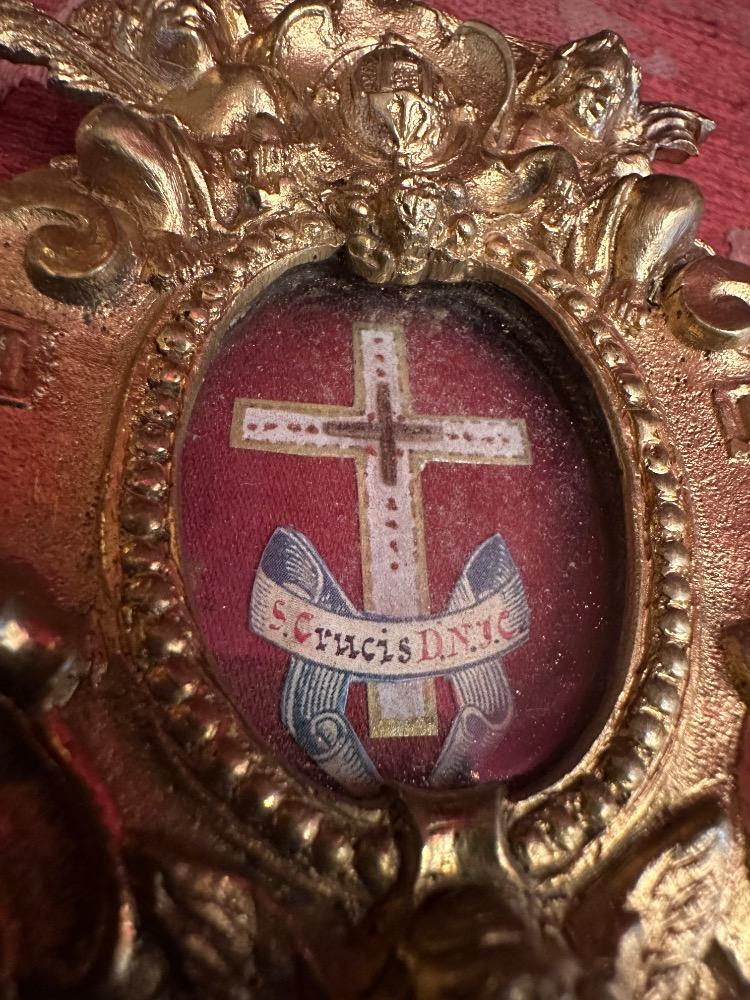 Matching Pair Romanesque - Gothic - Style Reliquaries Relics Of The 12 Apostles & True Cross