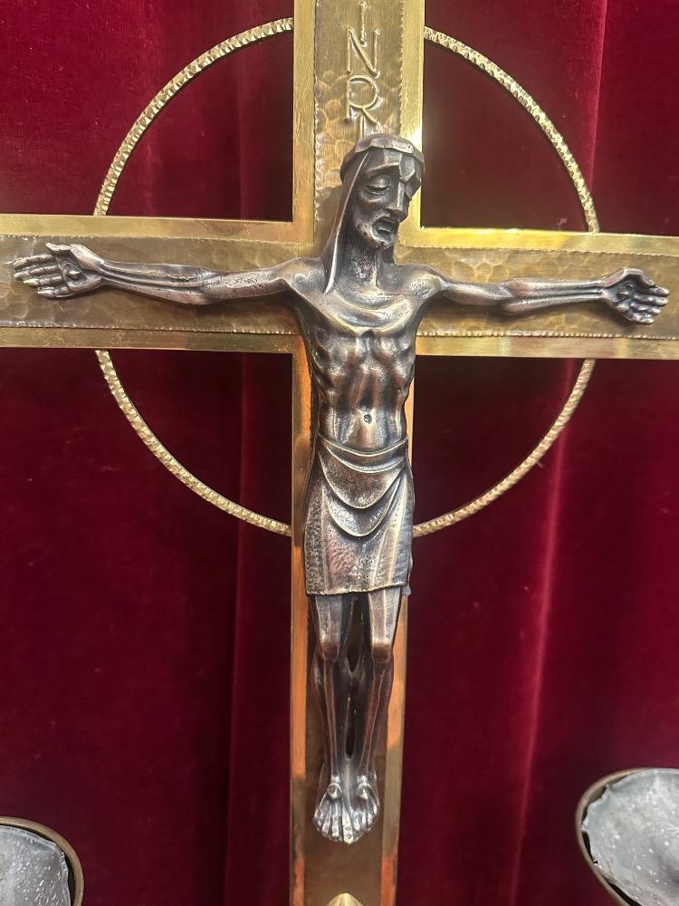 Set art - deco Matching Candle With Cross