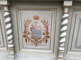 Altar en wood polychrome, Belgium 19th century