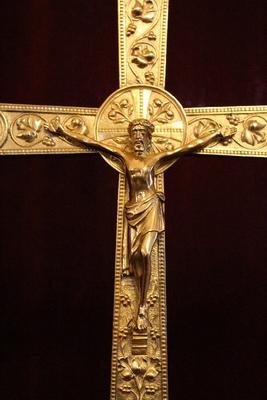 Altar - Cross en Full Bronze / Polished and Varnished, France 19th century