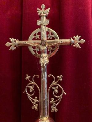 Altar - Cross en Bronze / Polished and Varnished, Belgium 19th century