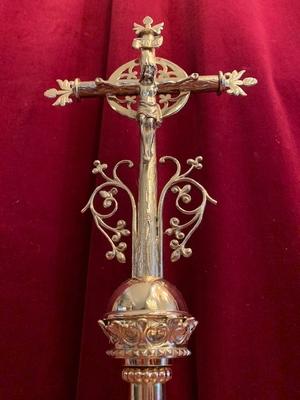 Altar - Cross en Bronze / Polished and Varnished, Belgium 19th century