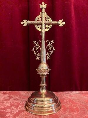 Altar - Cross en Bronze / Polished and Varnished, Belgium 19th century