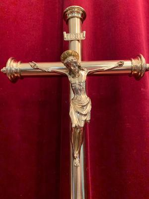 Altar - Cross en Brass / Polished / New Varnished, Belgium 19th century