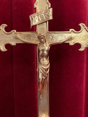 Altar - Cross en Bronze / Polished and Varnished, Belgium 19th century