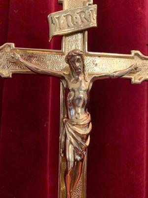 Altar - Cross en Bronze / Polished and Varnished, Belgium 19th century