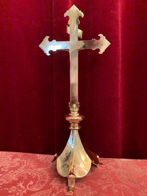 Altar - Cross en Bronze / Polished and Varnished, Belgium 19th century