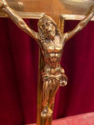 Altar - Cross en Brass / Polished / New Varnished, Belgium 19th century ( anno 1890 )