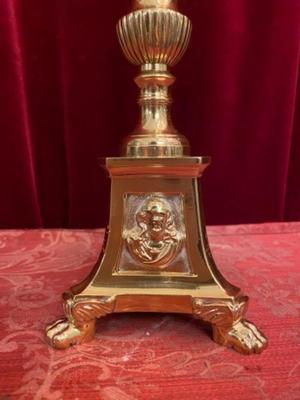 Altar - Cross en Brass / Polished / New Varnished, Belgium 19th century ( anno 1890 )