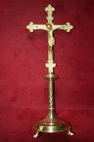 Altar - Cross en Brass / Bronze, Belgium 19th century