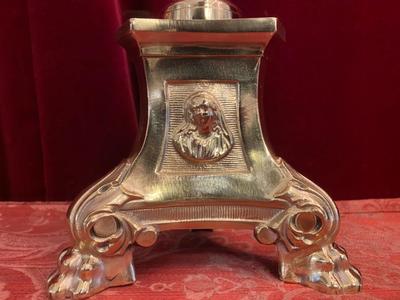 Altar - Cross en Bronze / Polished and Varnished, Belgium 19 th century ( Anno 1890 )