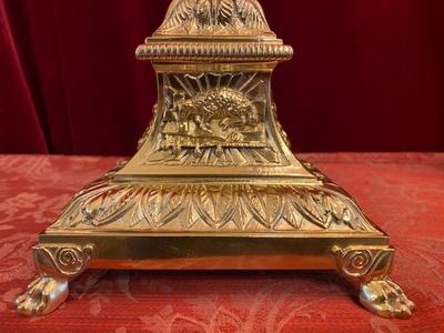 Altar - Cross en Bronze / Polished and Varnished, Belgium 19 th century