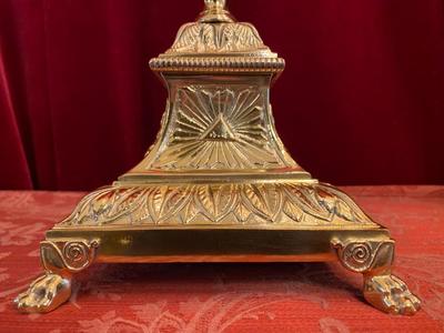 Altar - Cross en Bronze / Polished and Varnished, Belgium 19 th century