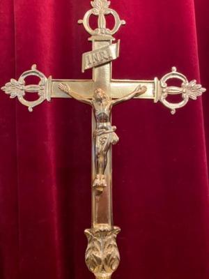 Altar - Cross en Bronze / Polished and Varnished, Belgium 19 th century