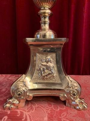 Altar - Cross en Bronze / Polished and Varnished, Belgium 19th century