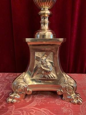 Altar - Cross en Bronze / Polished and Varnished, Belgium 19th century