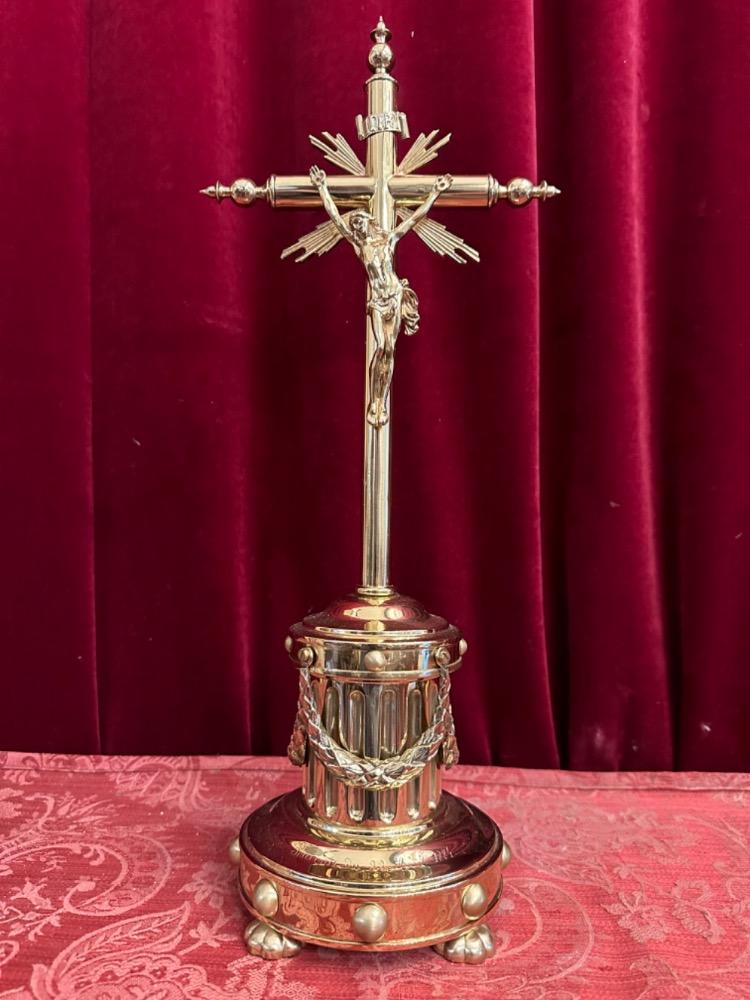 1  Altar - Cross Engraved : Souvenir Du 22 Avril 1884