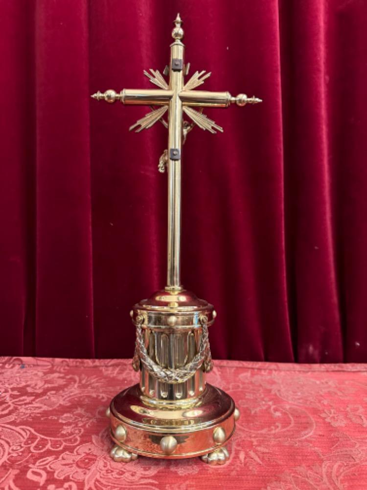 1  Altar - Cross Engraved : Souvenir Du 22 Avril 1884