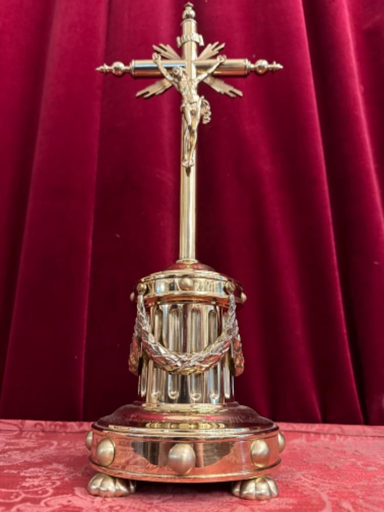 1  Altar - Cross Engraved : Souvenir Du 22 Avril 1884