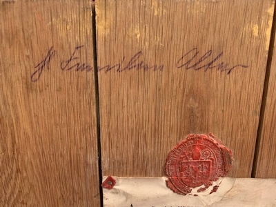 Altar Stone With Relics & Original Documentation Sealed En Oak Wood / Stone en Marble / Oak Wood, Bratislava Slowakia Anno 1848