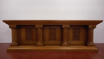 Altar With Original Altar - Stone en Oak wood, Belgium 19th century