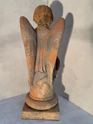 Angel en Terra-Cotta, France 19th century ( anno 1890 )