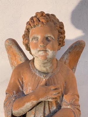 Angel en Terra-Cotta, France 19th century ( anno 1890 )