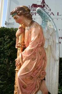 Angel en PLASTER POLYCHROME, France 19th century