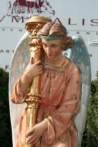 Angel en PLASTER POLYCHROME, France 19th century