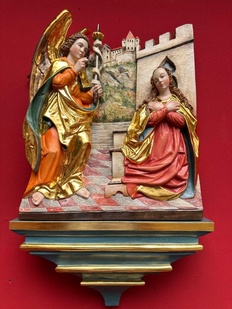 1  Annunciation Sculpture With Wall Pedestal