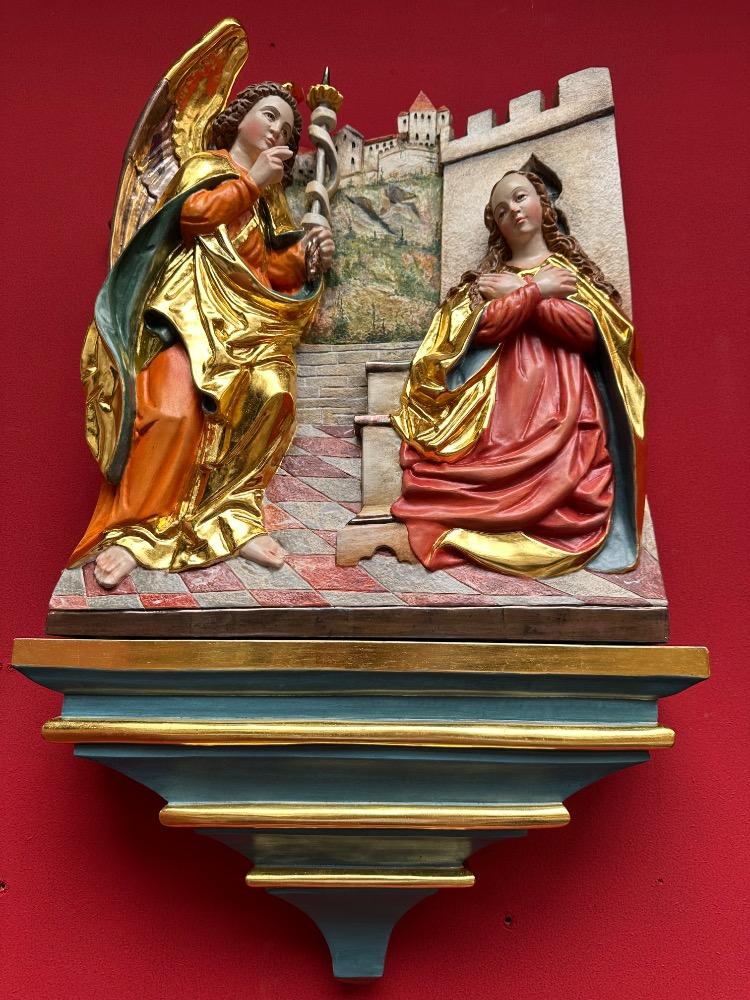 1  Annunciation Sculpture With Wall Pedestal