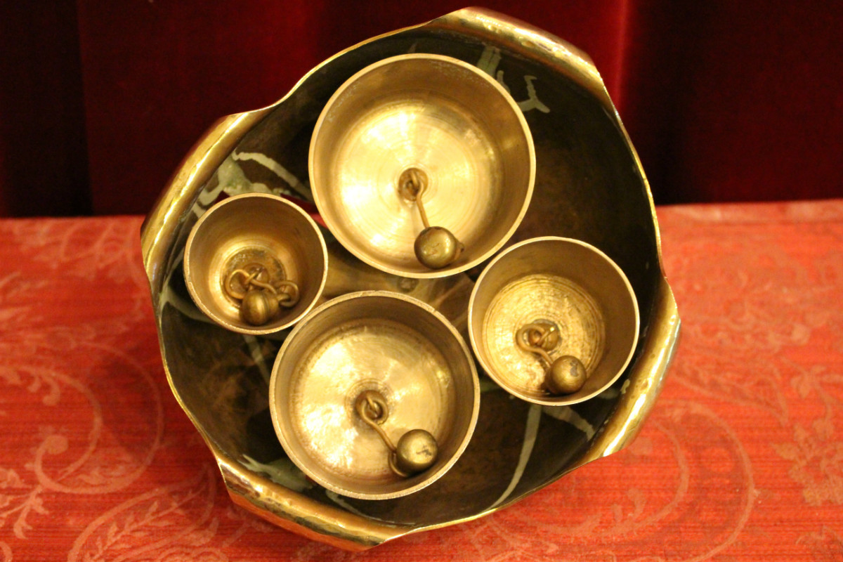 1 ART - DECO Altar - Bell. Hand Hammered