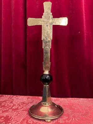 Altar - Cross style art - deco en Bronze / Ebony Wood, Netherlands  20 th century ( Anno 1930 )