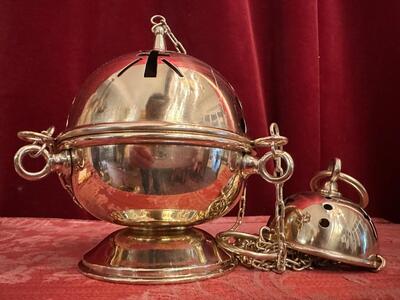 Censer....  style art - deco en Brass / Bronze / Polished and Varnished, Belgium  20 th century ( Anno 1930 )