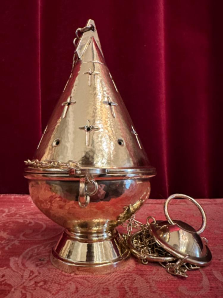 1 art - deco Censer Party Hand - Hammered