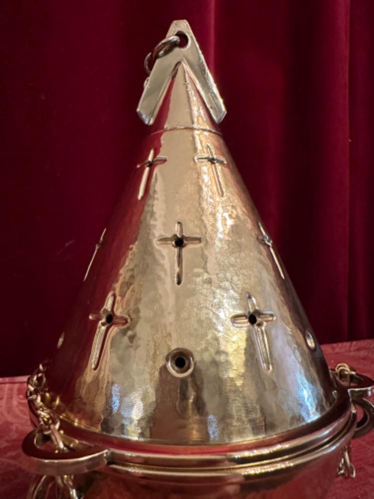 1 art - deco Censer Party Hand - Hammered